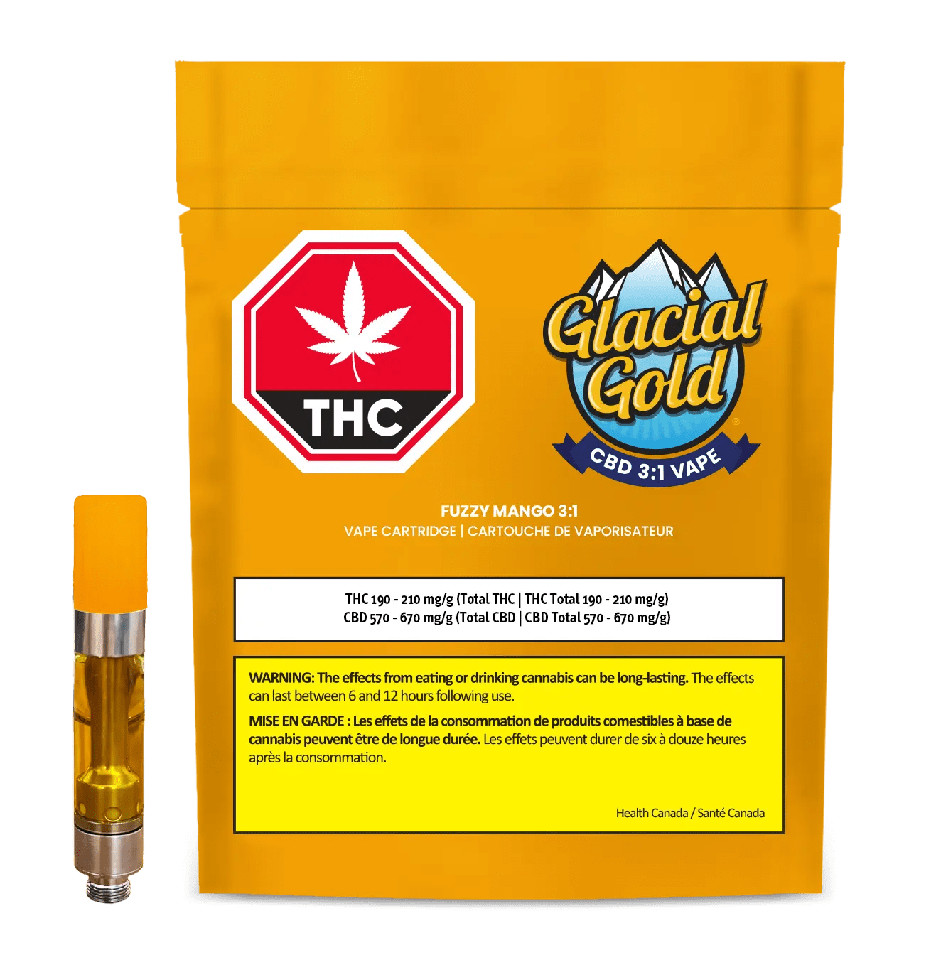 3:1 CBD:THC Fuzzy Mango 510 Vape Cartridge - Blend - 1g