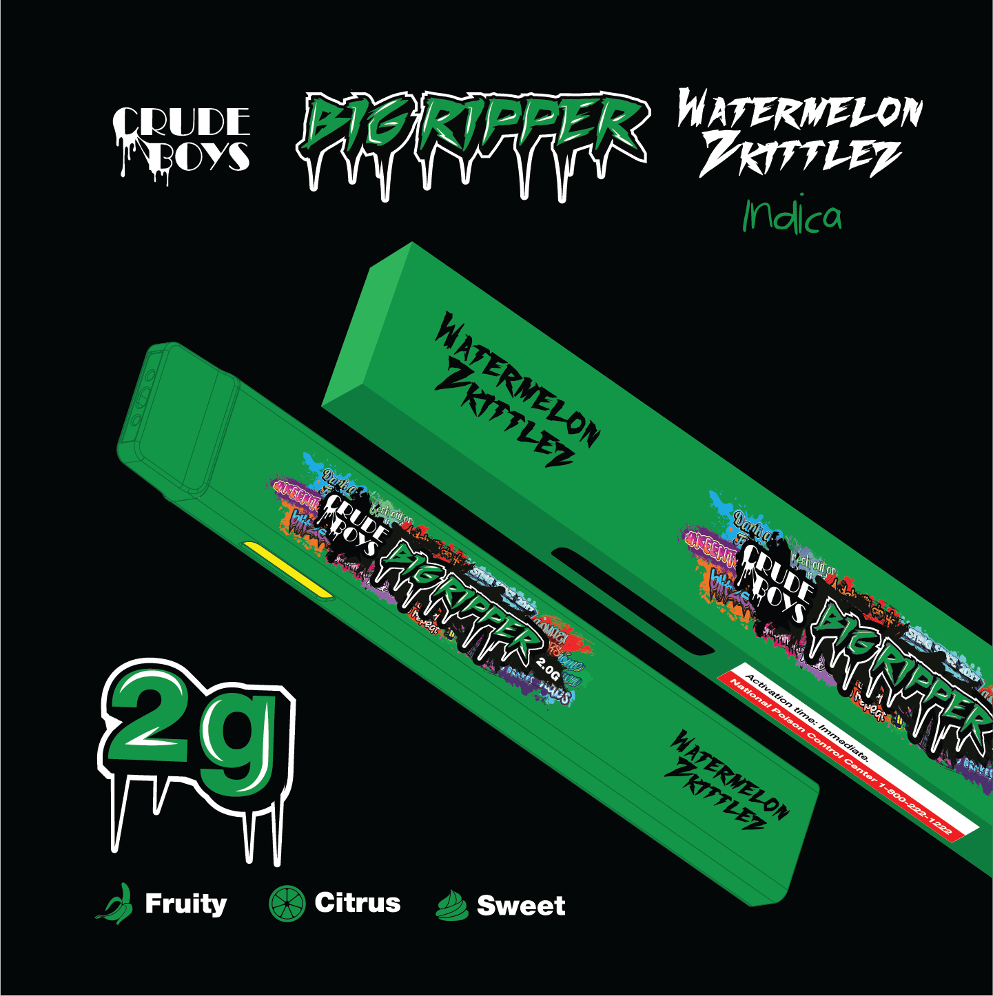 Crude Boys Disposable - Watermelon Zkittlez (I)