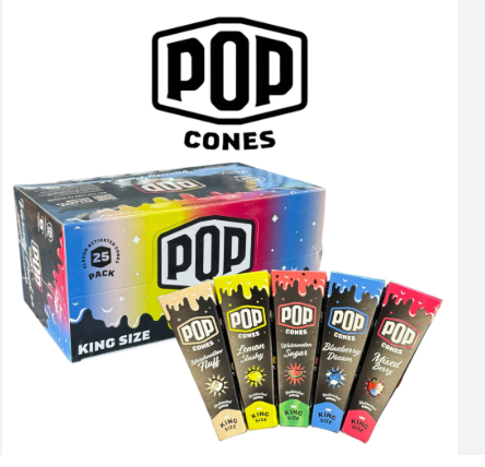 POP Cones Unbleached - King Size / 3pc / Assorted Flavors product photo