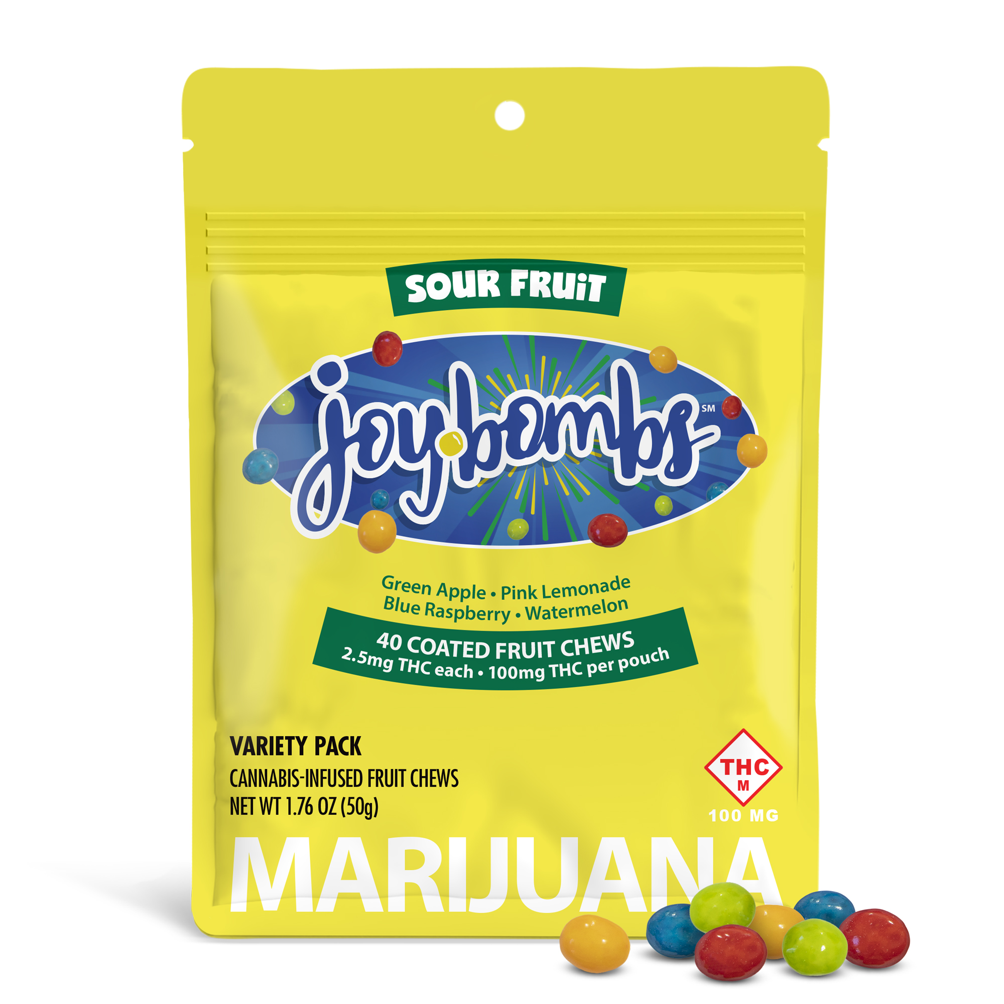 Joy Bombs Sour Fruit Variety Pack Candy Coated