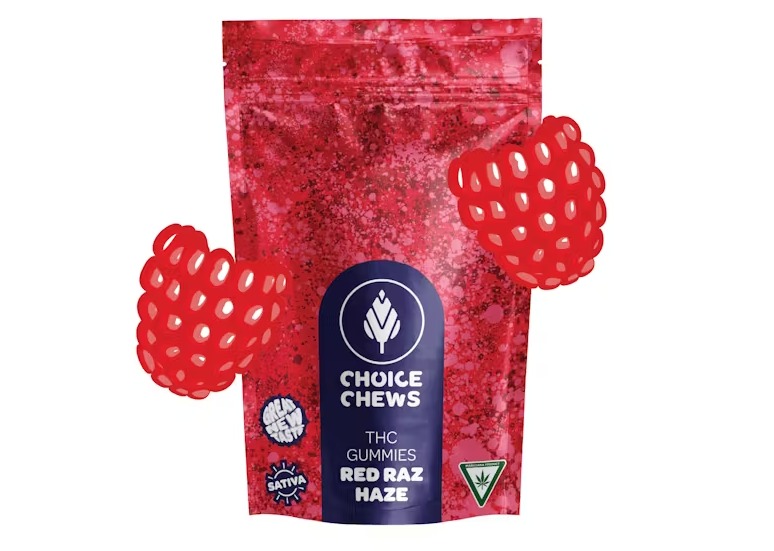 Choice Chews - Gummies - 200mg - Red Raz Haze - Sativa