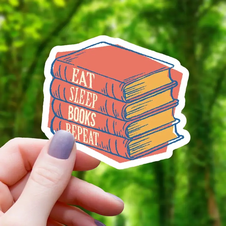 Eat Sleep Books Repeat Sticker
