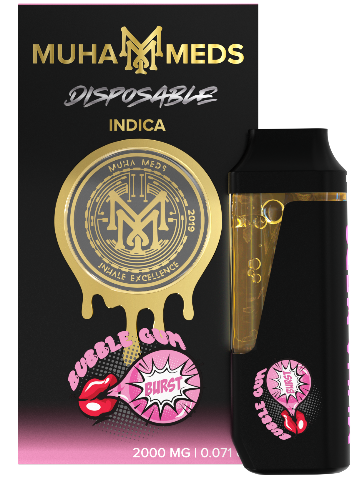 Muha Meds: Bubblegum Burst 2G Disposable (S) 3rd Gen
