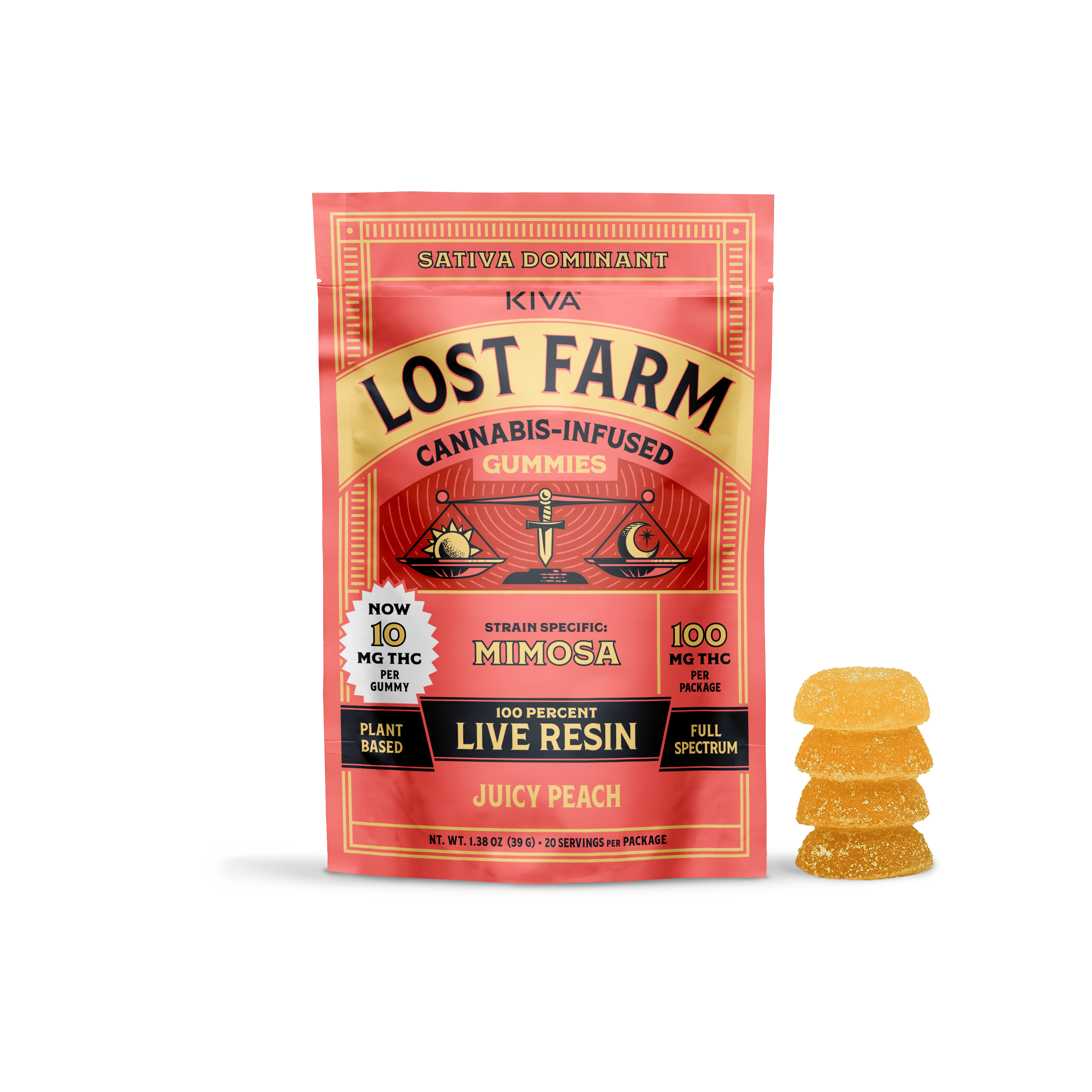 Mimosa x Juicy Peach | Live Resin Gummies | 100mg (20pcs)