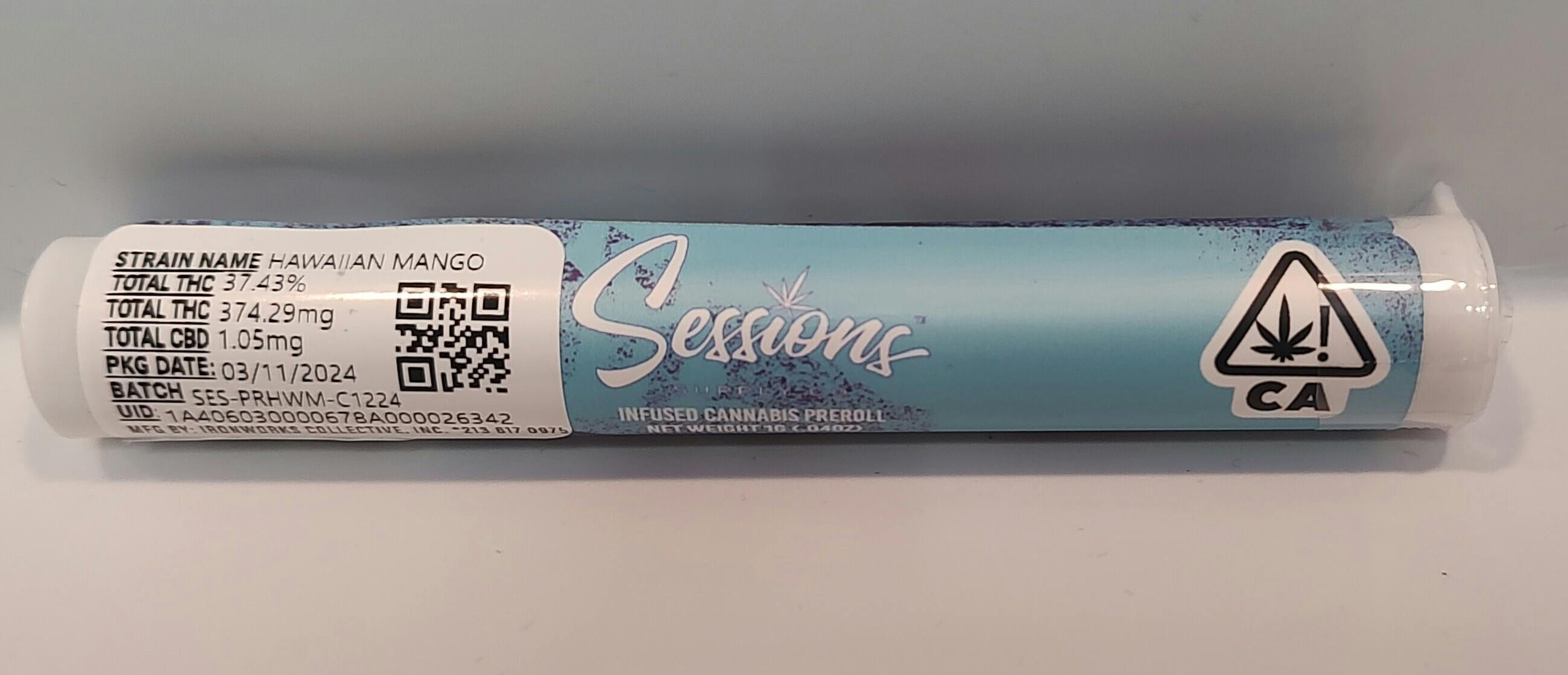 Sessions - Hawaiian Mango 1g Infused Preroll