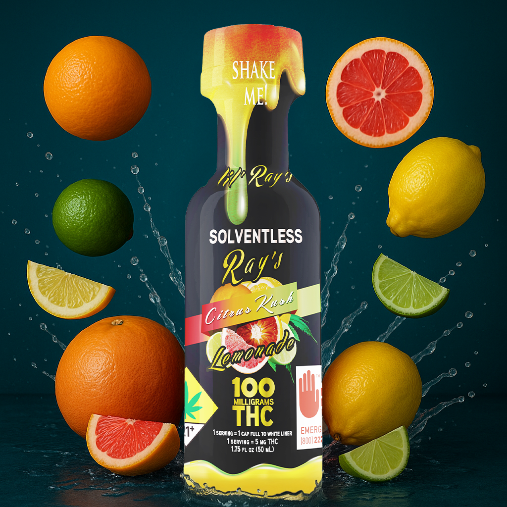 lil' Rays Citrus Kush Lemonade (Hybrid) 100mg 1.75oz Hash Rosin Drink