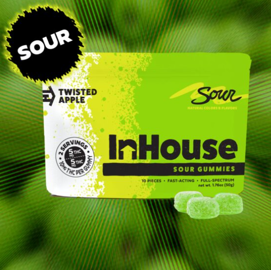 Ⓥ IN HOUSE Gummies 100mg: Sour Apple 10pk