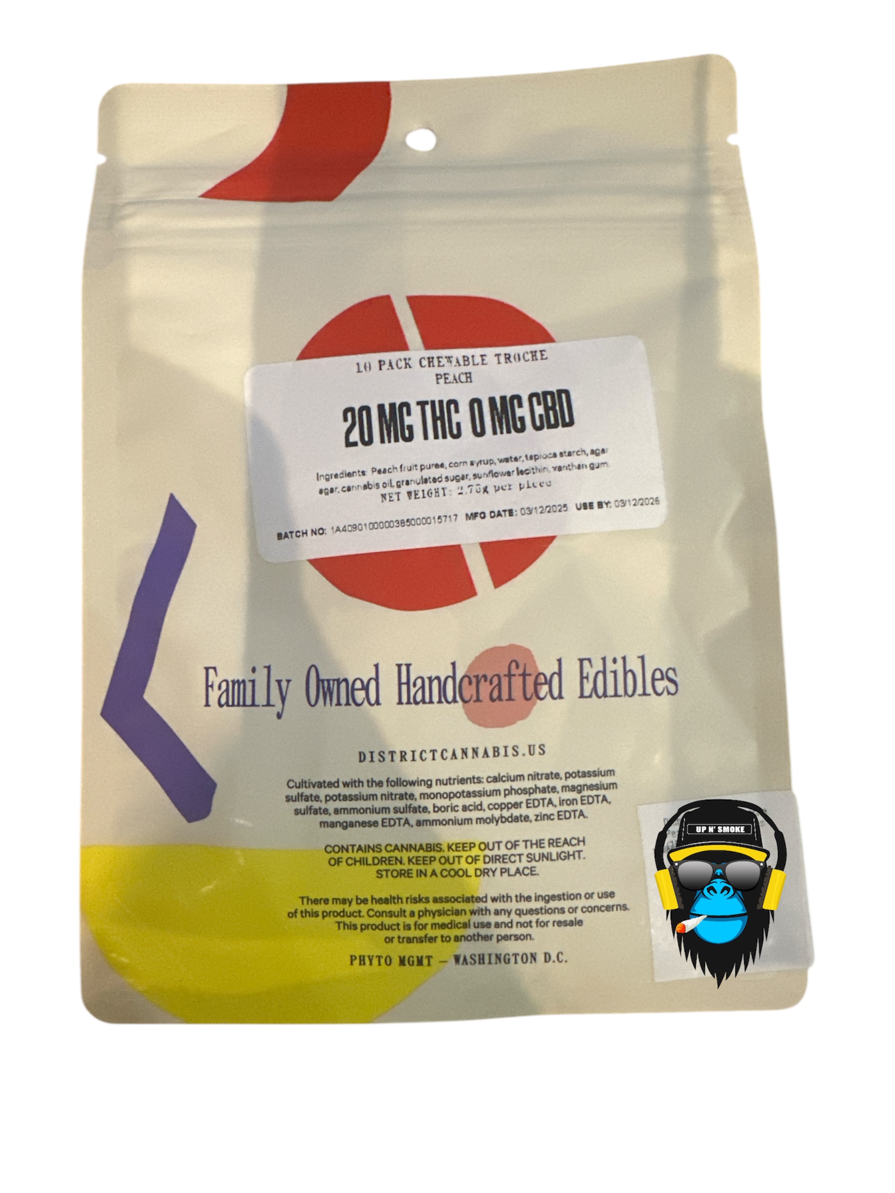 Troche Peach 200MG Gummies (10x20mg)