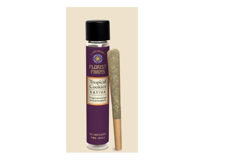 Florist Farms - Tropical Cookies live Resin Infused Preroll - 1g