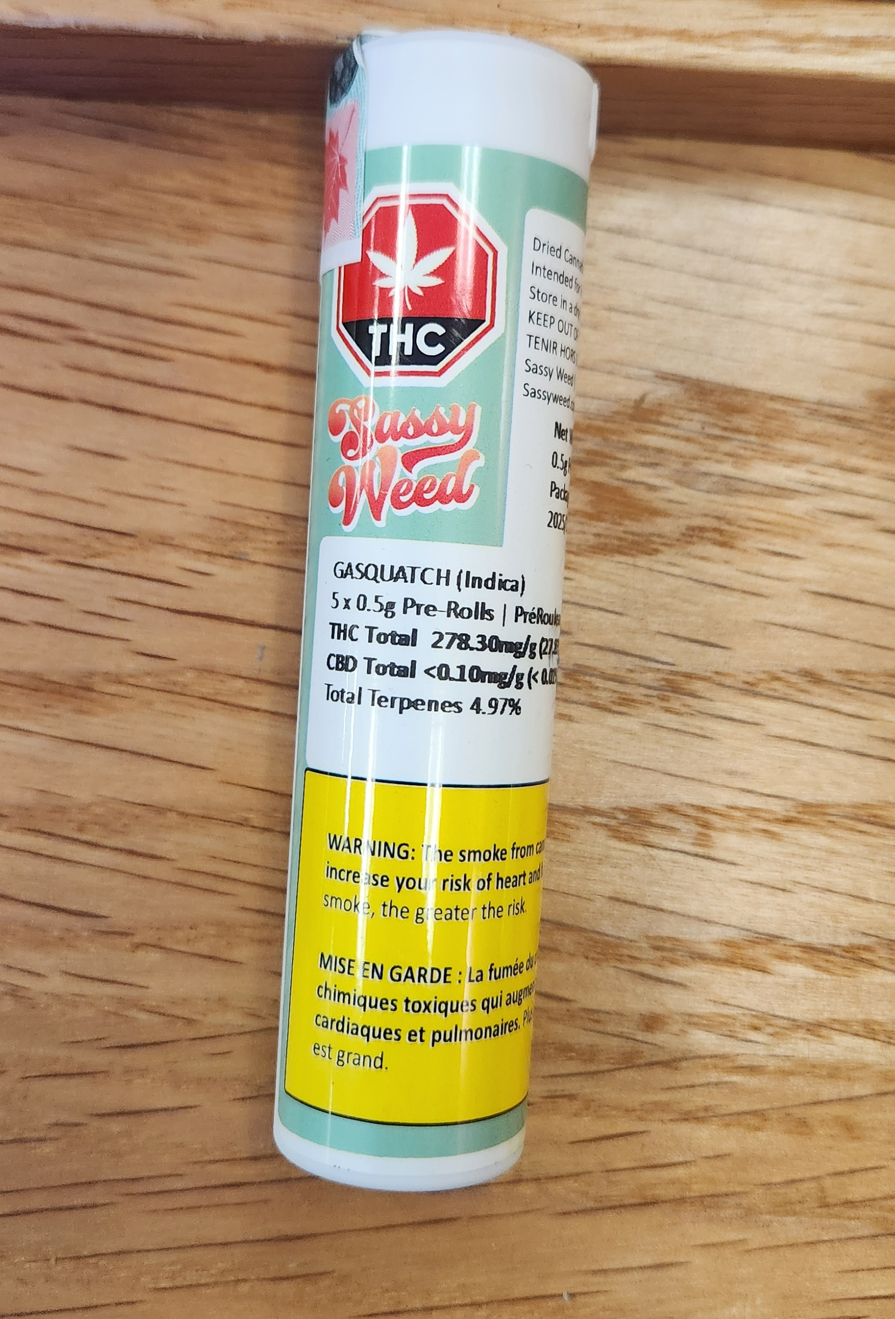 Sassy Weed : Gasquatch Pre-Rolls (5pk)
