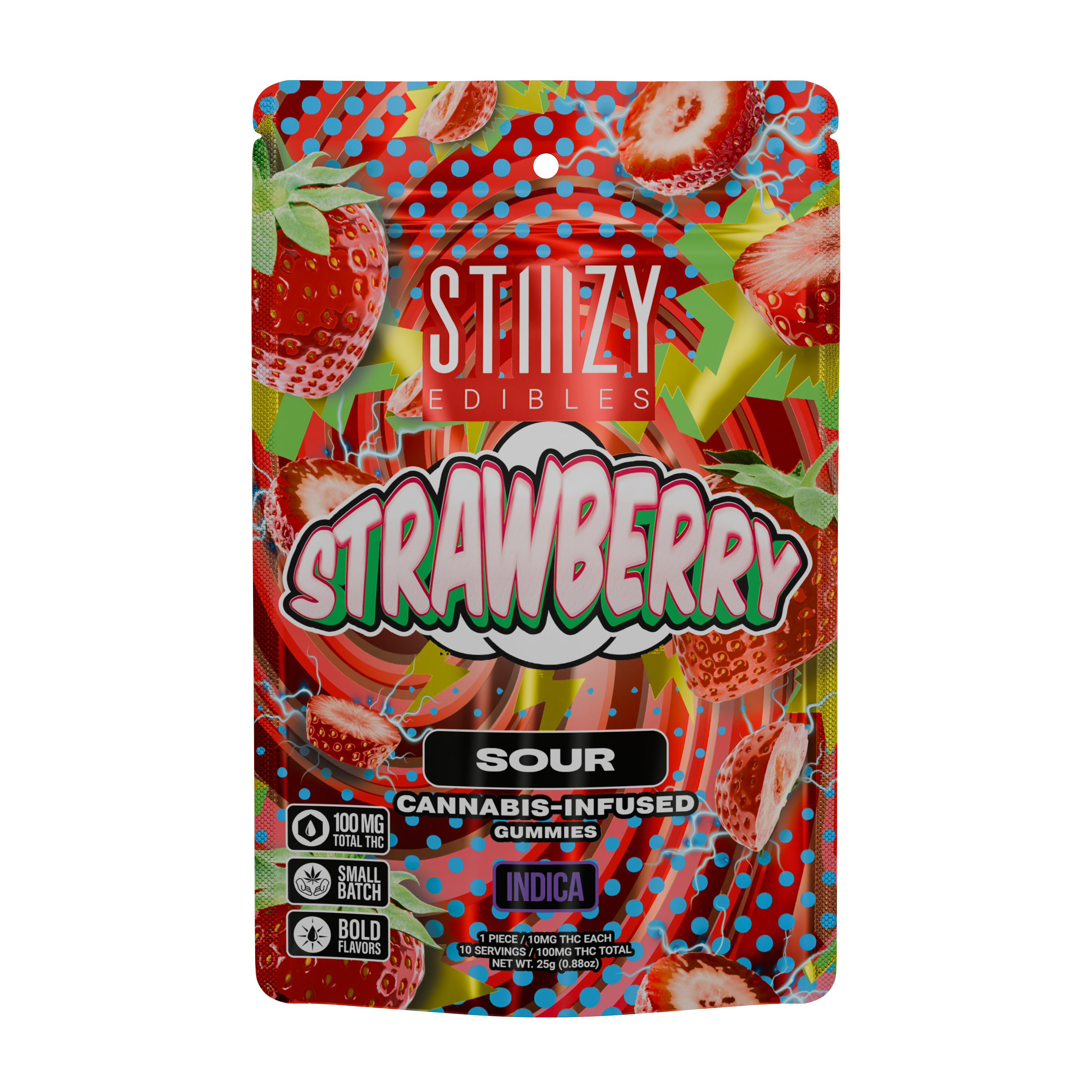 Sour Strawberry | Gummies | 10pk | 100mg —.1g