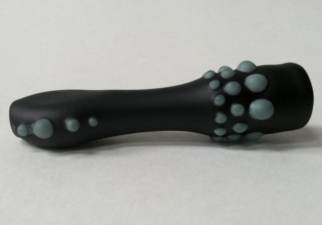 Matte Black with Blue Dots Bat Pipe