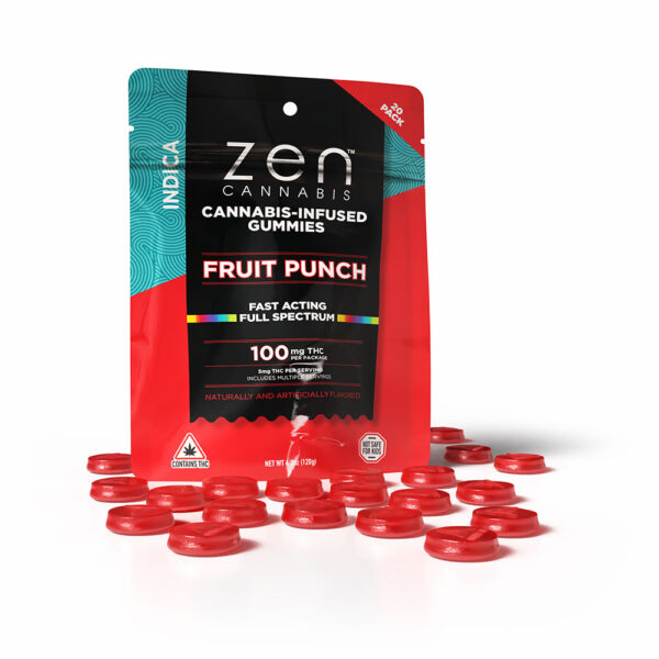 Zen Cannabis: Fruit Punch Gummies 10PK 100MG - .1g