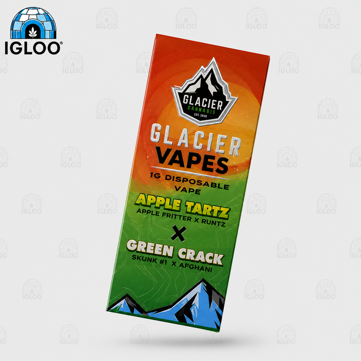 Glacier | Live Resin AIO Disposable | Apple Tartz x Green Crack (1g)