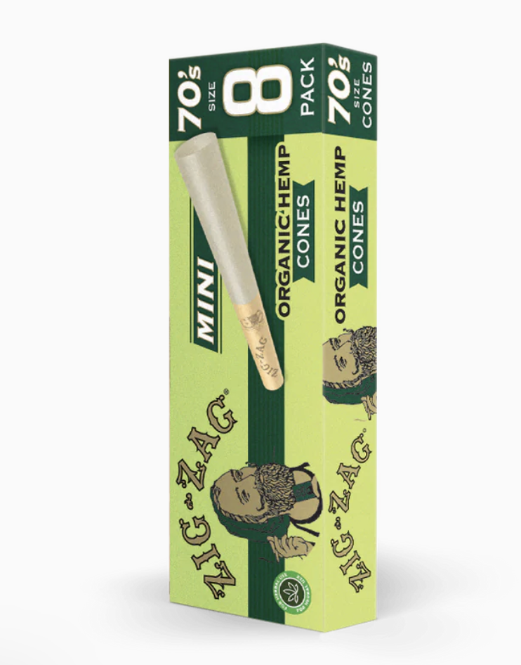 Zig Zag | Organic Hemp Mini Cones 70mm 8pk