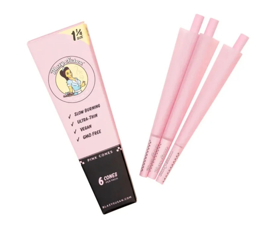 Blazy Susan Pink 53mm Shortys Pre-rolled Cones - 6 Pack