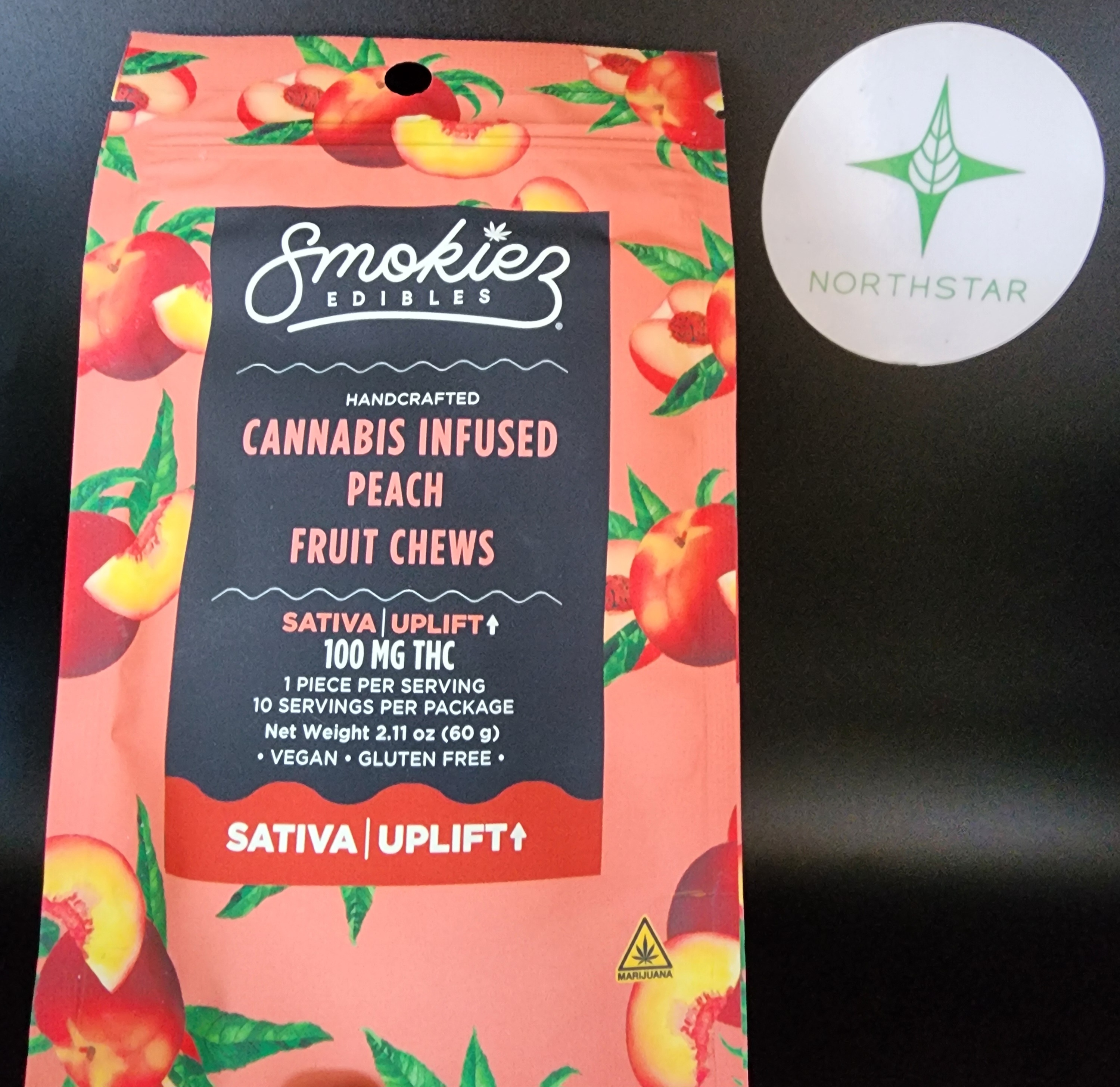 10pk Peach Sativa Gummies - Smokiez