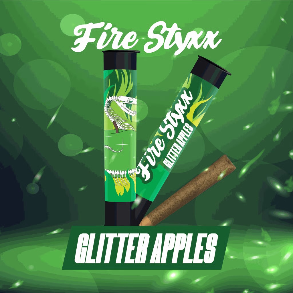 Glitter Apples Fire Styxx 1G THCA Infused Pre-Roll
