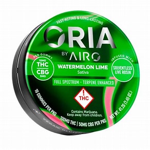 Oria | Watermelon Lime Sativa Live Resin THC:CBG 2:1 Chews | 100mg