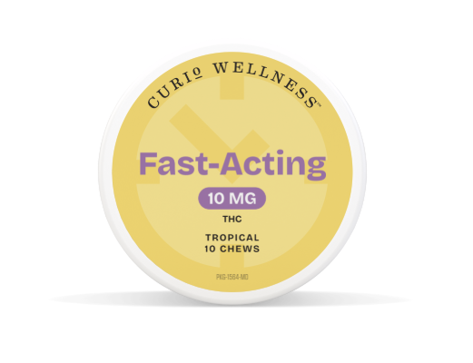 Ⓥ CURIO Chews Fast Acting 100mg: Tropical 10pk