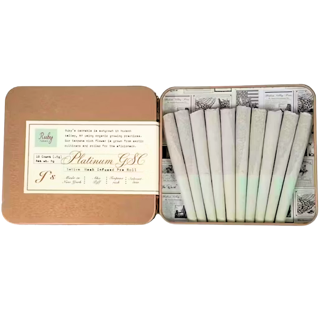 Ruby Farms Hash Infused Doobies Platinum GSC 10pk Prerolls