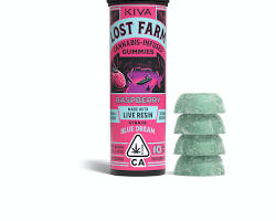 Kiva Lost Farm Live Resin Gummies Raspberry (H) 100mg