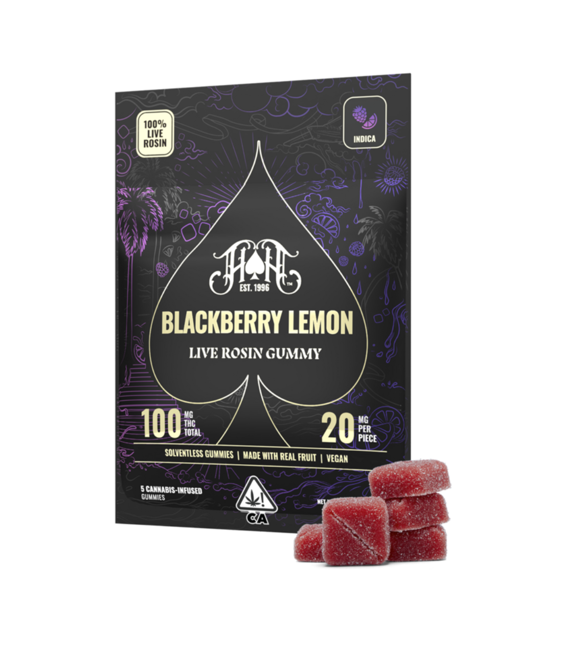 Heavy Hitters - Blackberry Lemon Live Rosin 5pk Gummies - 100mg