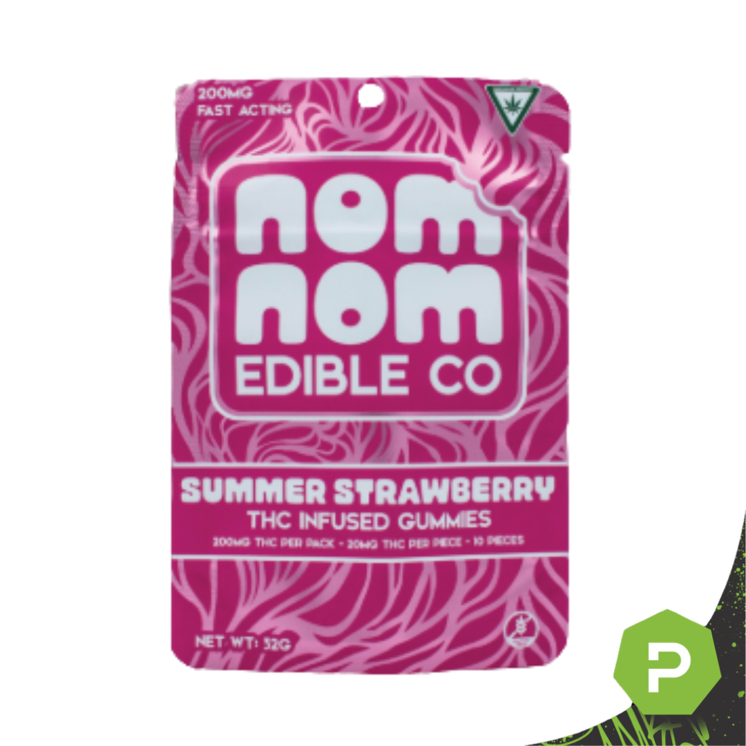 Nom Nom Edible Co | 200mg Gummies | Raspberry Beret