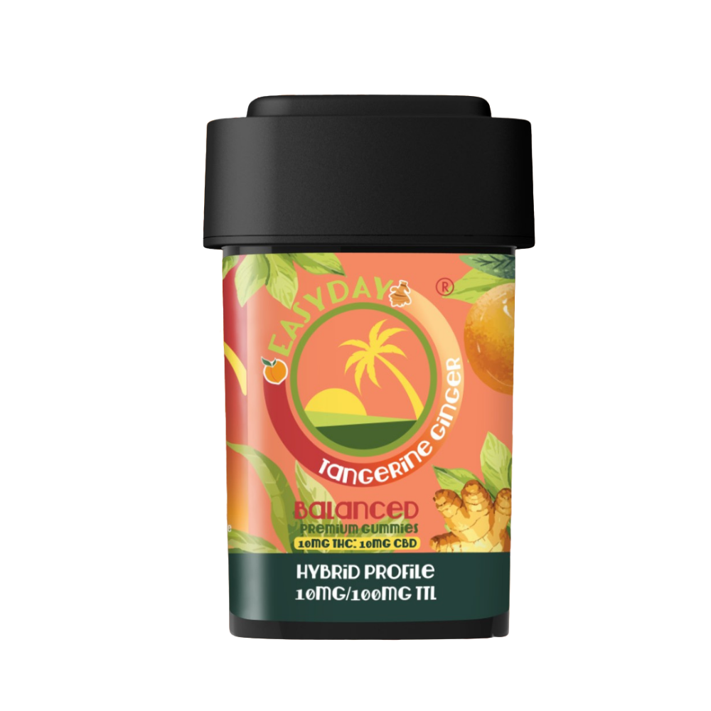 Balanced Tangerine Ginger: THC:CBD Gummies 10pc (10mg THC & 10mg CBD ea.) - EasyDay Edibles