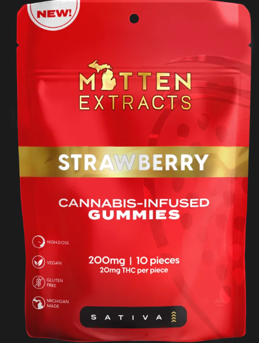 Mitten Extracts - Strawberry - 200mg Gummies