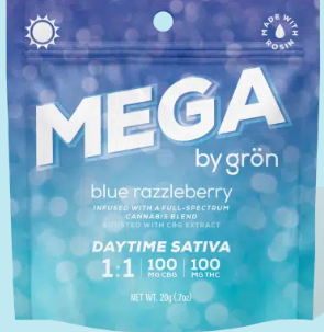 1:1 Blue Razzleberry Mega Discs - Daytime Sativa - CBG/THC