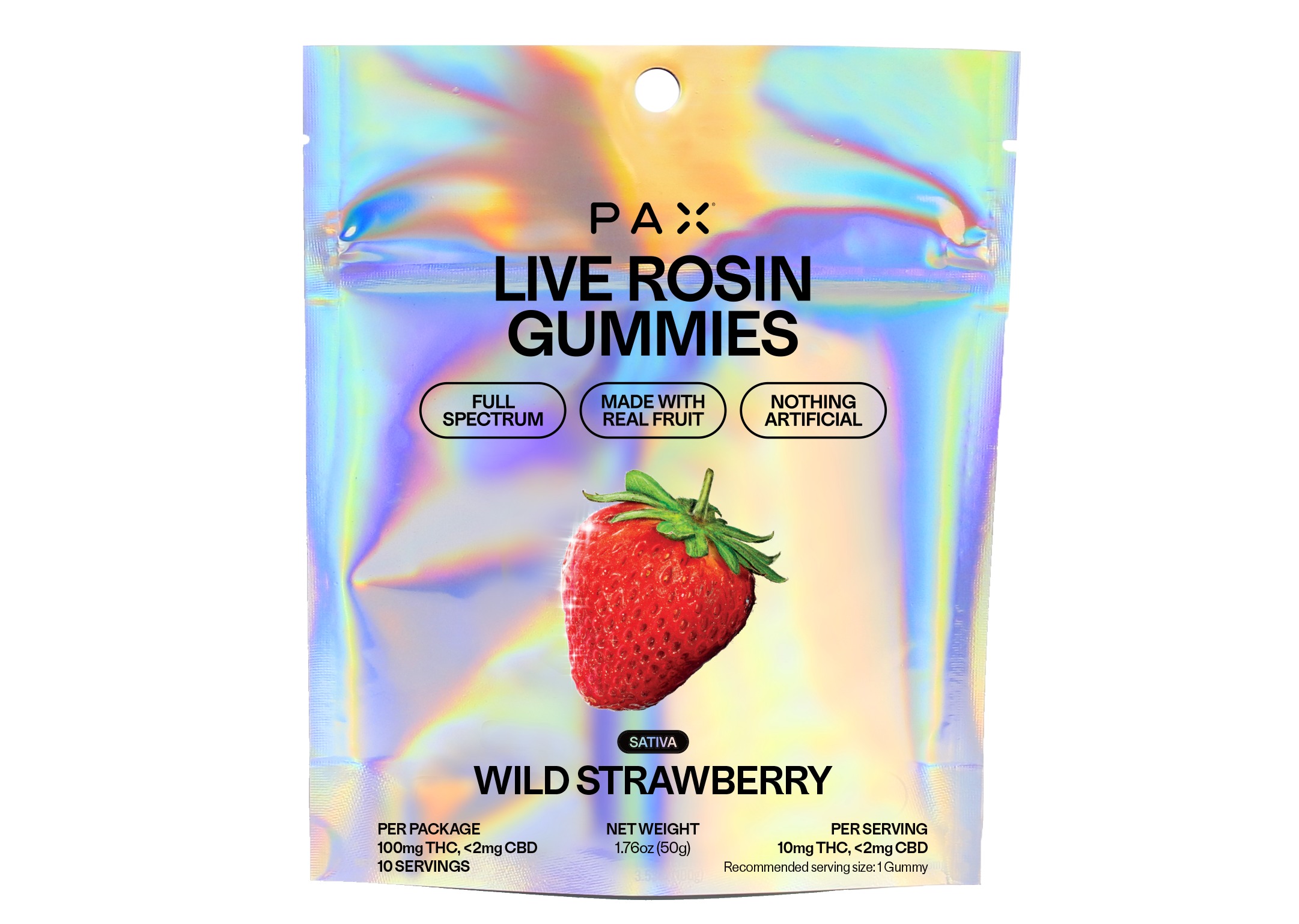 PAX Wild Strawberry 10pk 10mg Live Rosin Gummies