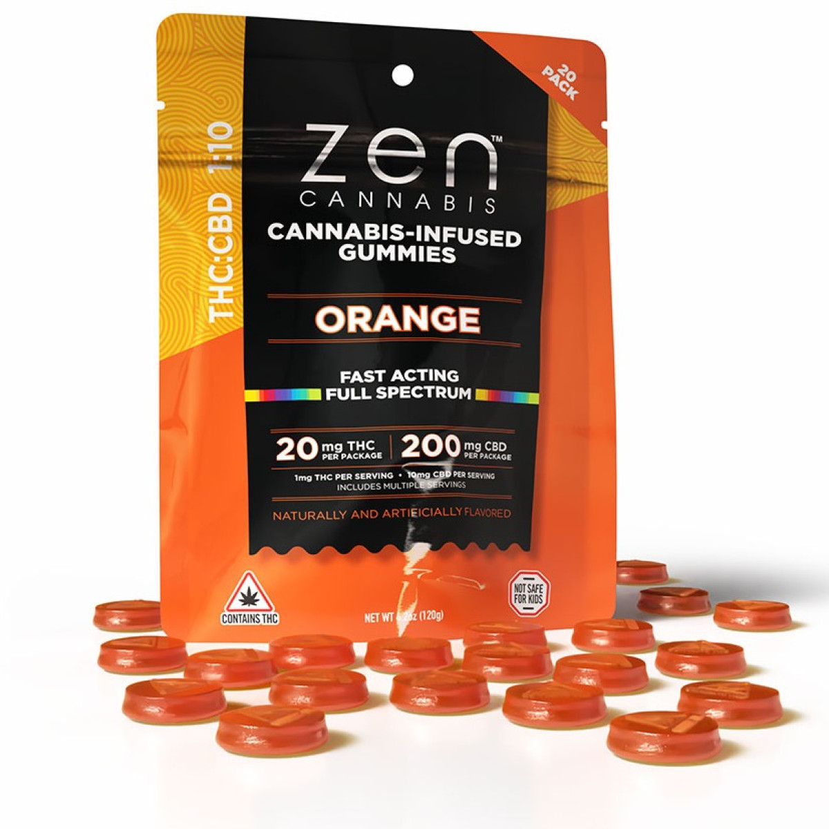 Orange Gummies 10:1 CBD:THC | Edibles | 220mg