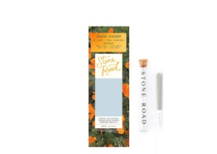 Stone Road - Peach Sorbet Diamond and Bubble Hash Infused Preroll - 1g