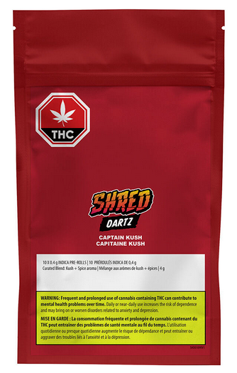 028 - SHRED - Captain Kush Dartz Pre-Roll - 10x0.4g