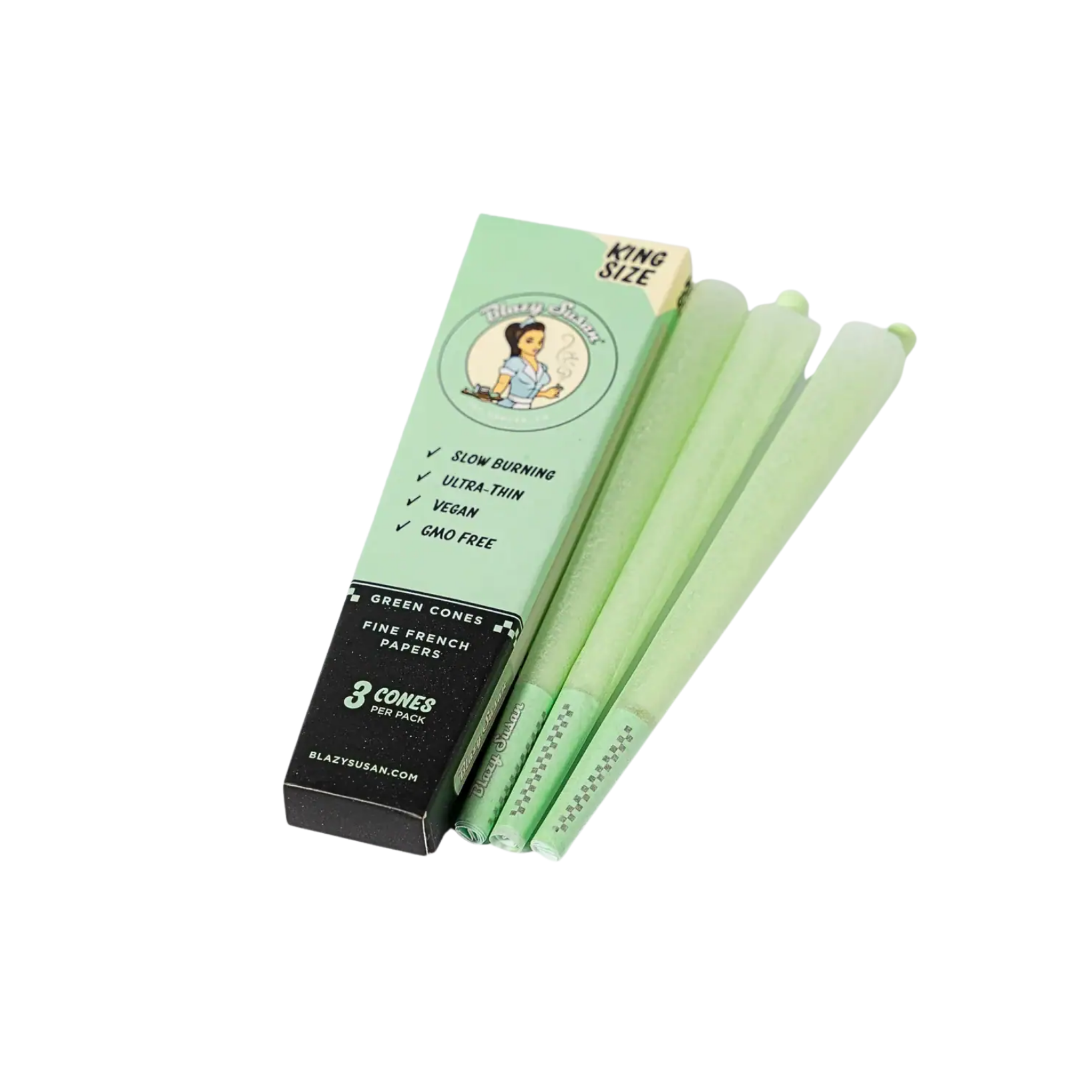 Blazy Susan - Green King Size Cones - 3ct