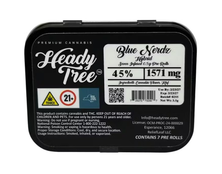 Heady Tree Blue Nerdz Pre Roll Pack