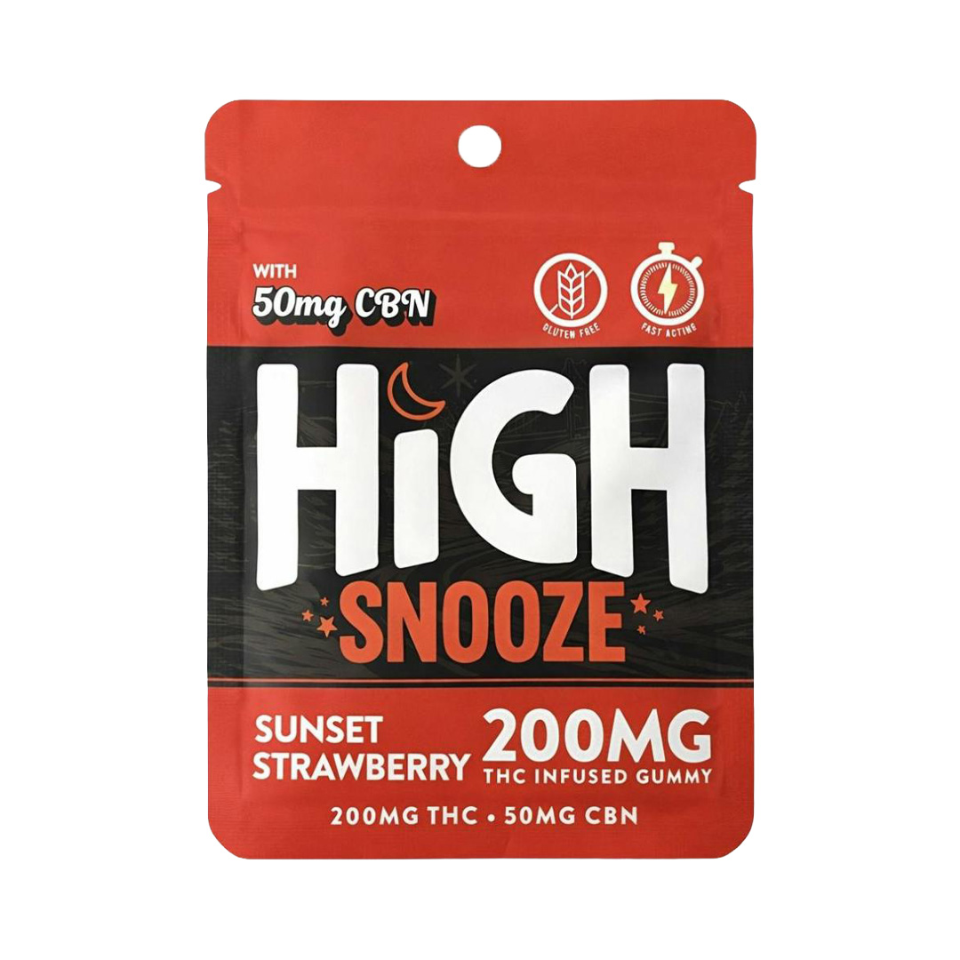 High Chew | High Snooze |  200mg THC : 50mg CBN Gummies | Sunset Strawberry