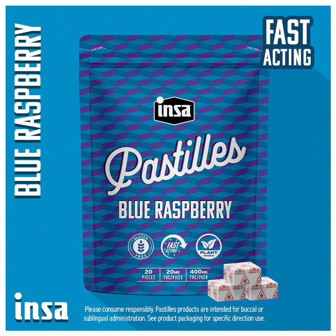 Blue Raspberry Pastilles | 20mg THC 20 pack