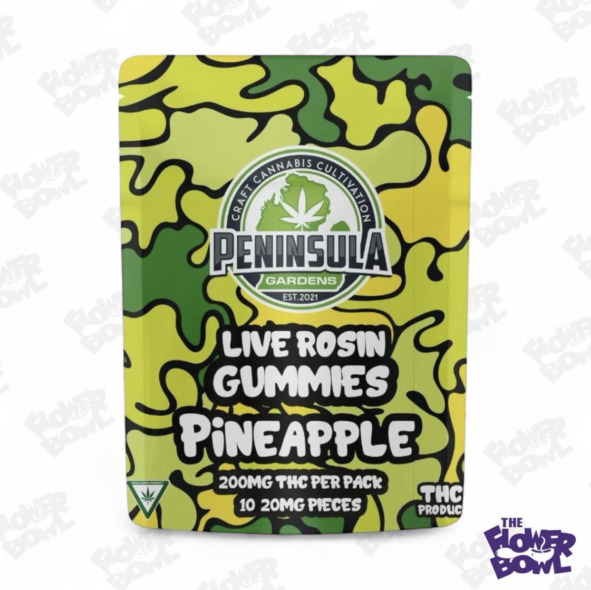 Pineapple 200mg Live Rosin Gummies
