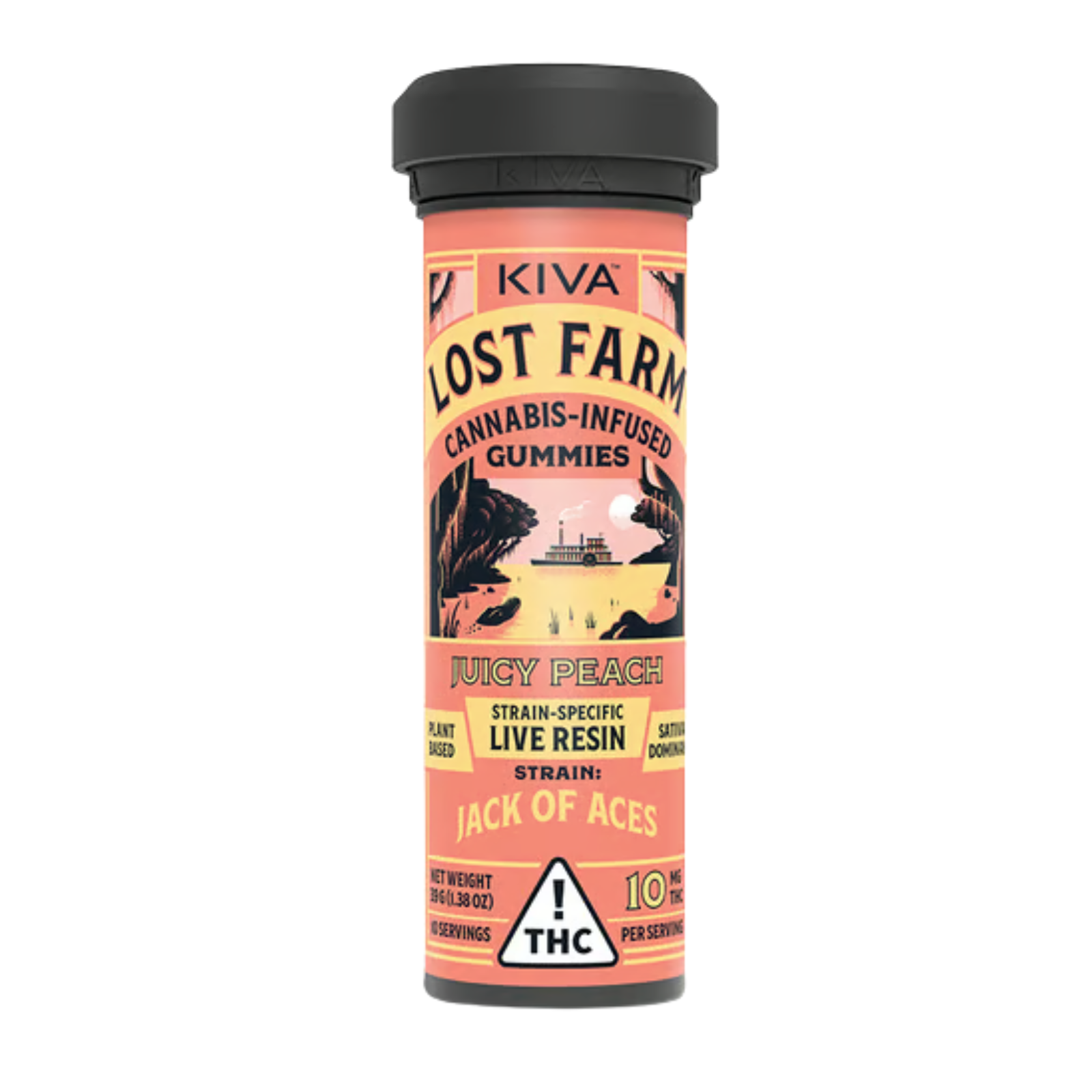 Kiva Lost Farms Juicy Peach 100mg LR Gummy