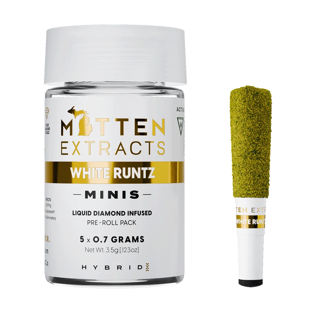 Mitten Extracts x 5 Pack Infused Pre-Rolls | White Runtz