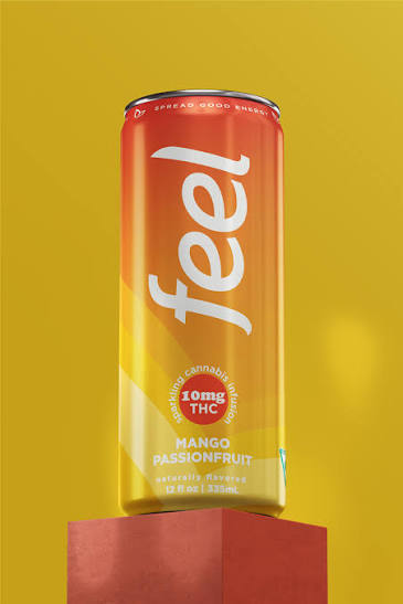 Feel Energy Mango Passionfruit THC:Caffeine Sparkling Beverage 10mg