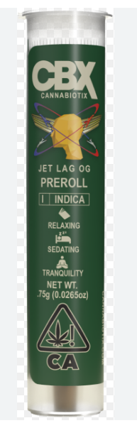 CBX - PREROLL - - INDICA - JET LAG OG