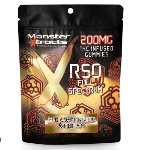 MONSTER | 200MG FULL SPECTRUM RSO GUMMIES | STRAWBERRIES & CREAM