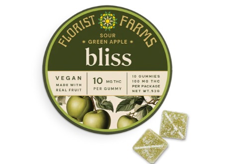 Florist Farms - Sour Green Apple Gummies 10pk - 100mg