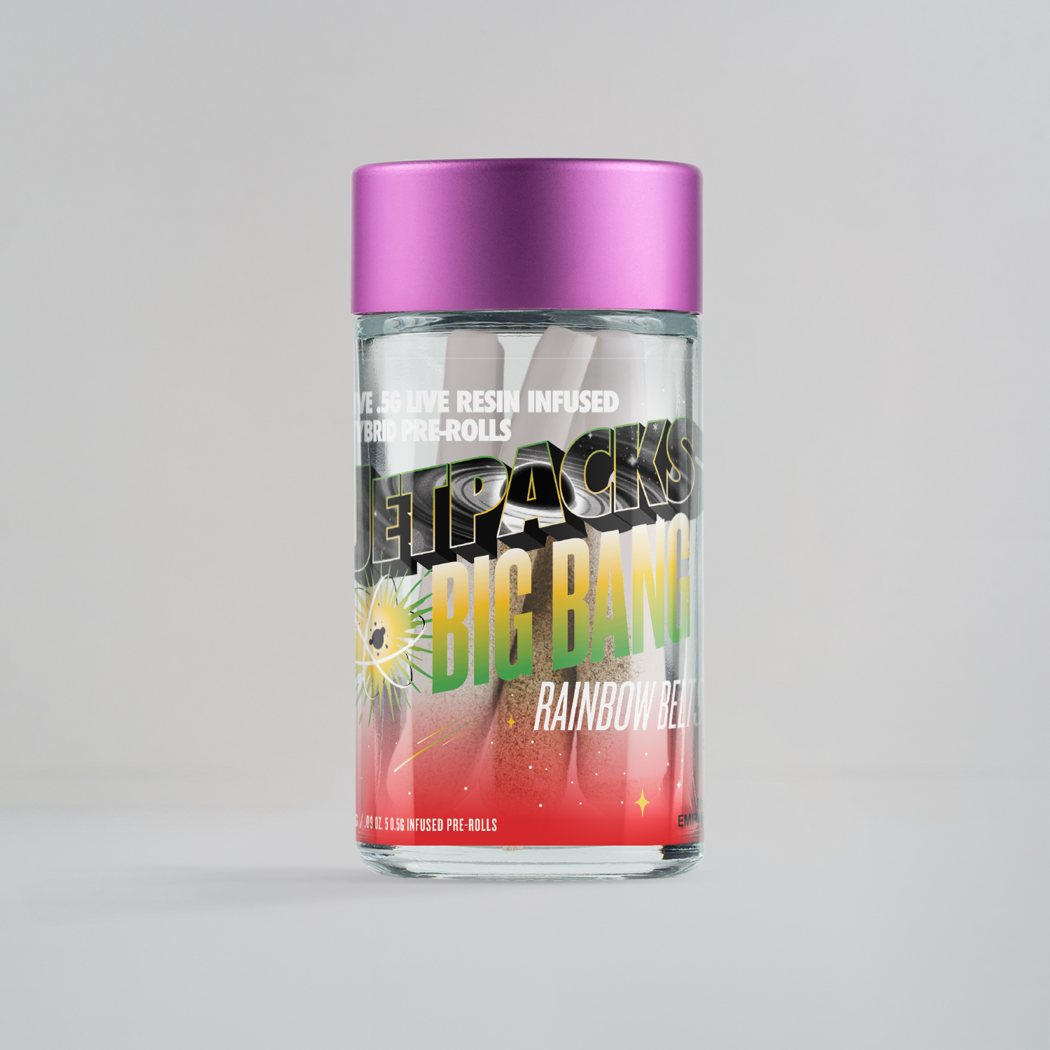 Jetpacks Big Bang Infused 0.5g PreRolls 5pk - Rainbow Belts