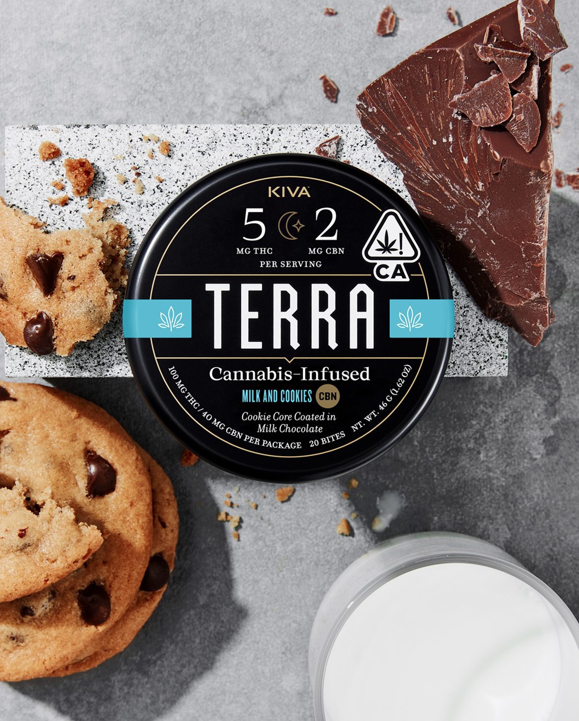 Kiva | Milk and Cookies 5:2 THC:CBN Terra Bites | 20pk 100mg