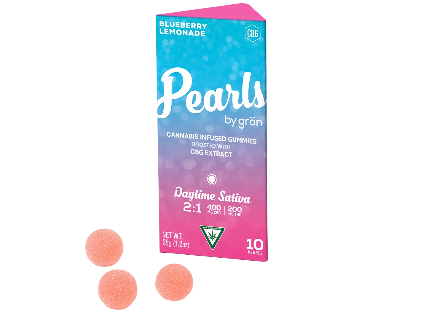 Gron - Gummies - Pearls - 200mg - 2:1 CBG/THC - Blueberry Lemonade - Sativa