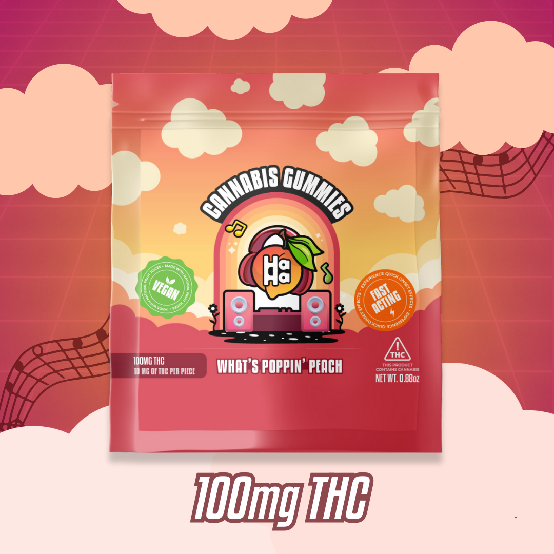 Peach Perfect Sugar Free Vegan Gummies 100mg